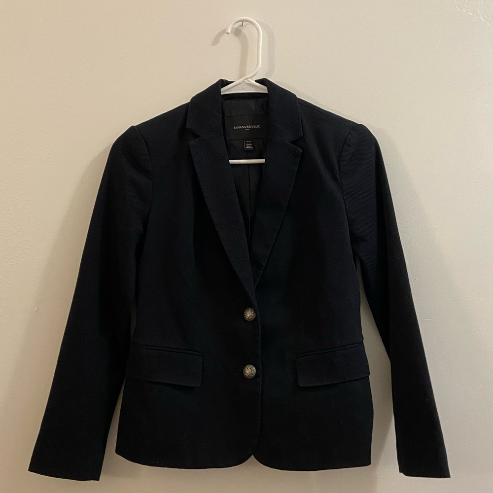 NWOT Navy Banana Republic Vintage-Inspired Blazer 00P